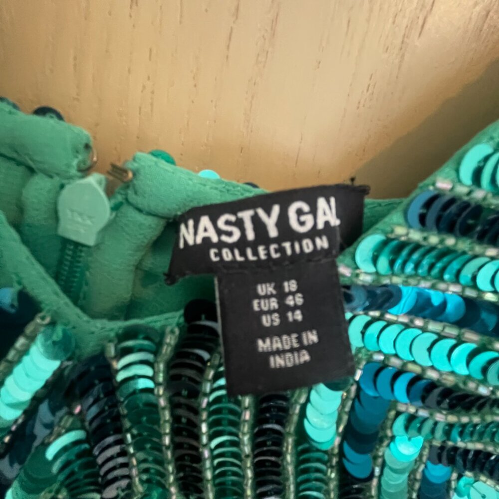 Nasty Gal Teal & Emerald Sequin Mini Dress - Picture 5 of 8
